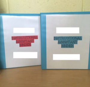 paraprofessional training manual binders